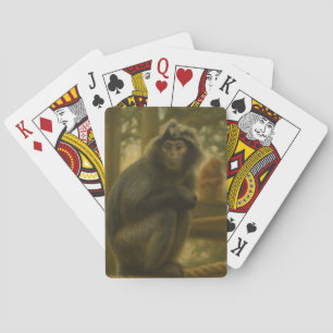 Contemplative Monkey – Serene Wildlife Art Playing Cards