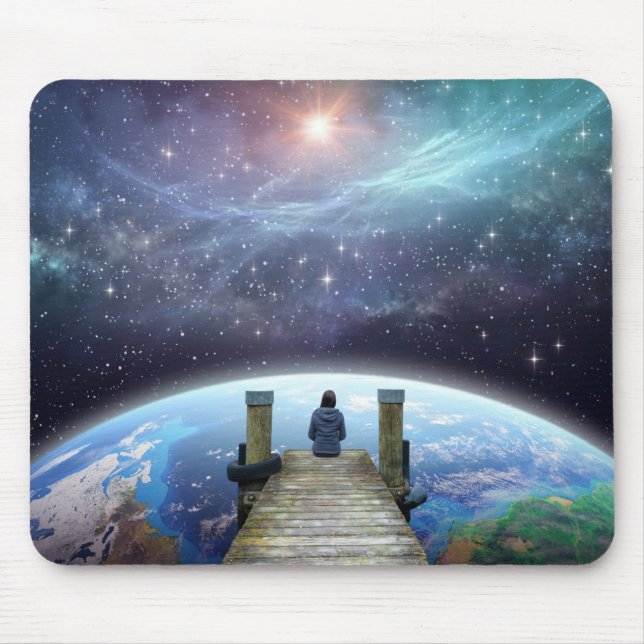 Contemplative Space Art Mouse Pad, Multi-Verse Mouse Mat (Front)