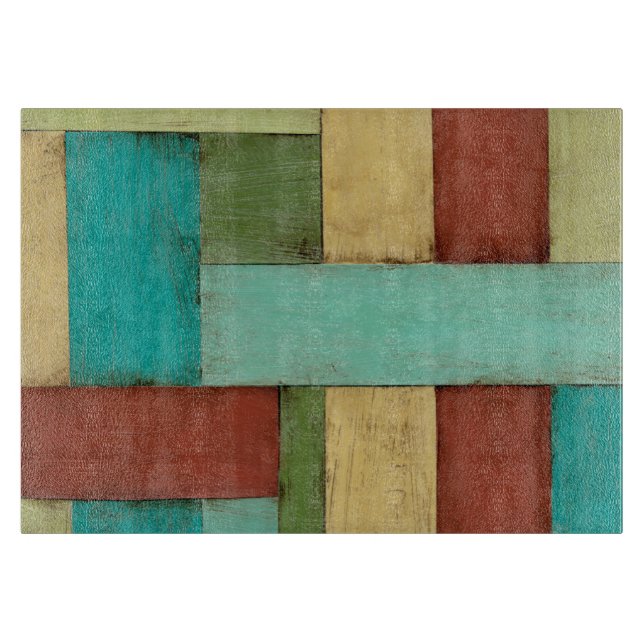 Contempoary Coastal Multicolored Painting Cutting Board (Front)