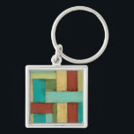 Contempoary Coastal Multicolored Painting Key Ring<br><div class="desc">Aqua,  green,  red and yellow meet in an explosion of colour reminiscent of a pattern on a beach deck. Hanging this contemporary coastal painting on your wall may entice you to take that vacation you've been putting off! Makes a great gift for anyone in need of a beach getaway.</div>
