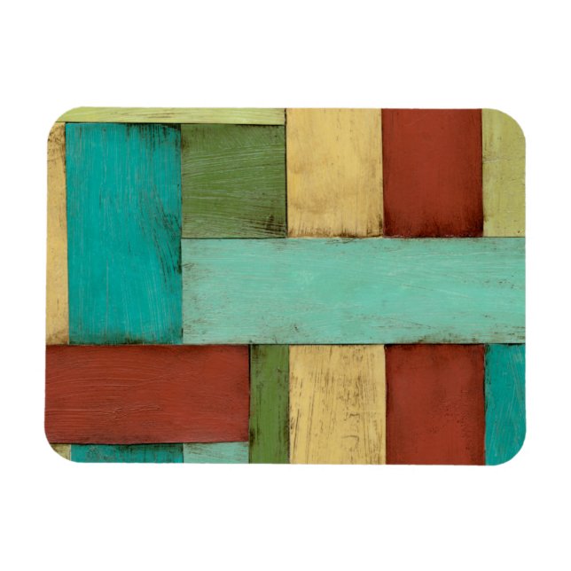 Contempoary Coastal Multicolored Painting Magnet (Horizontal)