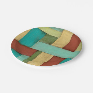 Contempoary Coastal Multicolored Painting Paper Plate