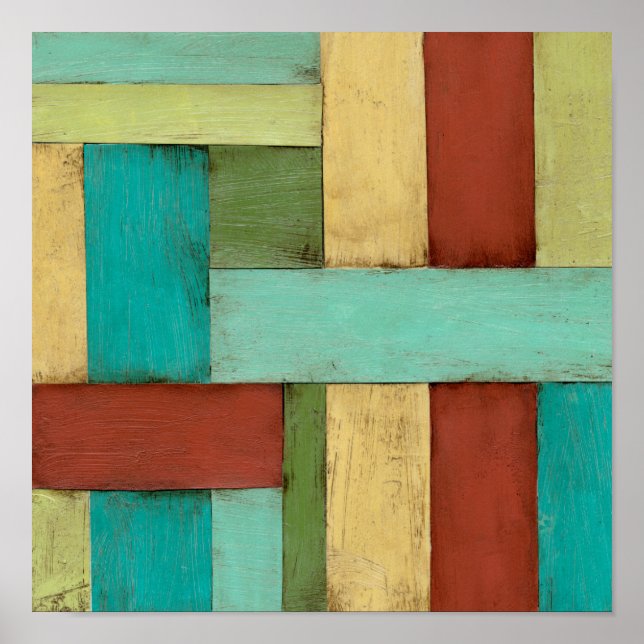 Contempoary Coastal Multicolored Painting Poster (Front)