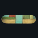 Contempoary Coastal Multicolored Painting Skateboard<br><div class="desc">Aqua,  green,  red and yellow meet in an explosion of colour reminiscent of a pattern on a beach deck. Hanging this contemporary coastal painting on your wall may entice you to take that vacation you've been putting off! Makes a great gift for anyone in need of a beach getaway.</div>
