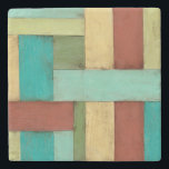 Contempoary Coastal Multicolored Painting Stone Coaster<br><div class="desc">Aqua,  green,  red and yellow meet in an explosion of colour reminiscent of a pattern on a beach deck. Hanging this contemporary coastal painting on your wall may entice you to take that vacation you've been putting off! Makes a great gift for anyone in need of a beach getaway.</div>