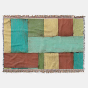 Contempoary Coastal Multicolored Painting Throw Blanket