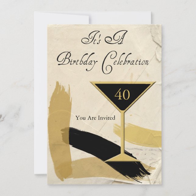 Contemporary 40th Birthday Party Invitations (Front)