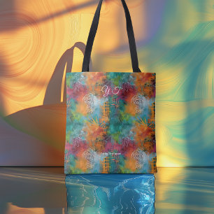Contemporary Abstract Art Tote Vibrant Tie-Dye Bag