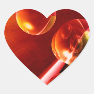 Contemporary Abstract Artwork by Serdar Hizli Heart Sticker