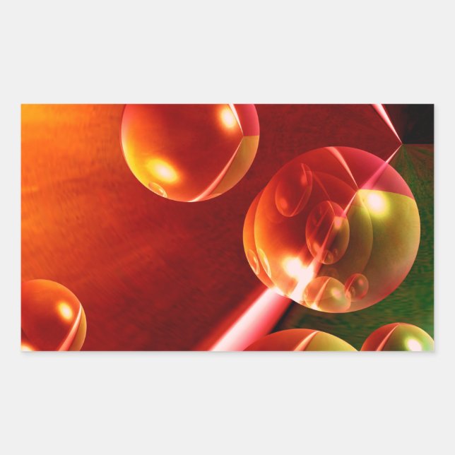 Contemporary Abstract Artwork by Serdar Hizli Rectangular Sticker (Front)