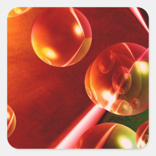 Contemporary Abstract Artwork by Serdar Hizli Square Sticker