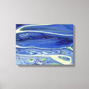 contemporary abstract blue swirl design canvas print