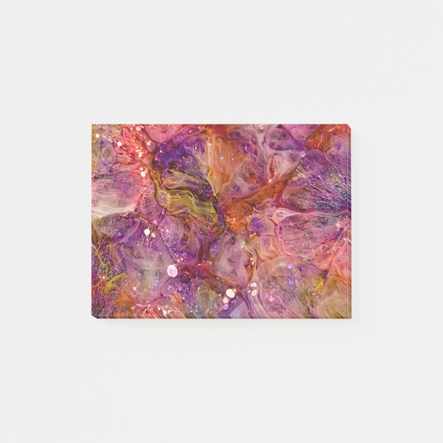 Contemporary Abstract epoxy Art, Resin Art, Resin Post-it Notes (Front)
