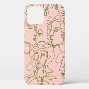 Contemporary abstract female faces. Minimalistic e iPhone 12 Case