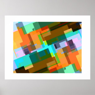 Contemporary Abstract Geometric Framed Wall Art