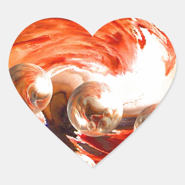 Contemporary Abstract Heart Sticker (Front)