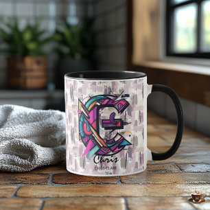 Contemporary abstract letter C graphic art Mug