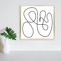 Contemporary Abstract Line Art Black and White
