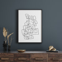 Contemporary Abstract Line Art in Black and White