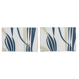 Contemporary Abstract Navy & Beige - Stylish Pillowcase