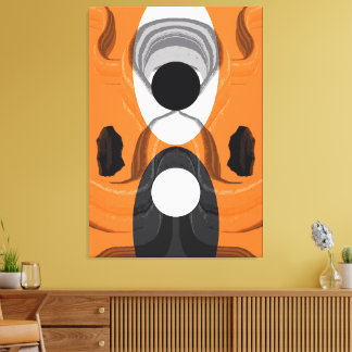Contemporary Abstract Opposites in Harmony Canvas Print