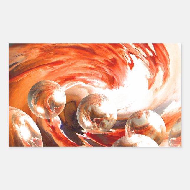 Contemporary Abstract Rectangular Sticker (Front)