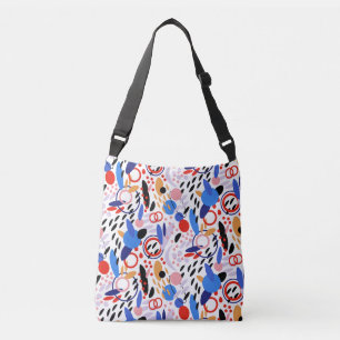 Contemporary Abstract Red Beige Black Blue. Crossbody Bag