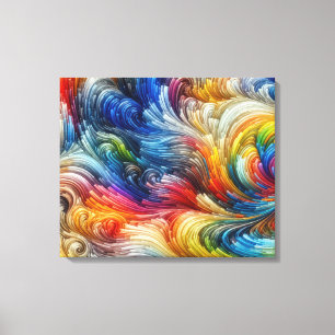 Contemporary Abstract Swirl Spectrum Canvas Print