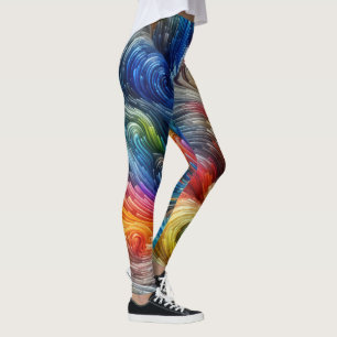Contemporary Abstract Swirl Spectrum Leggings