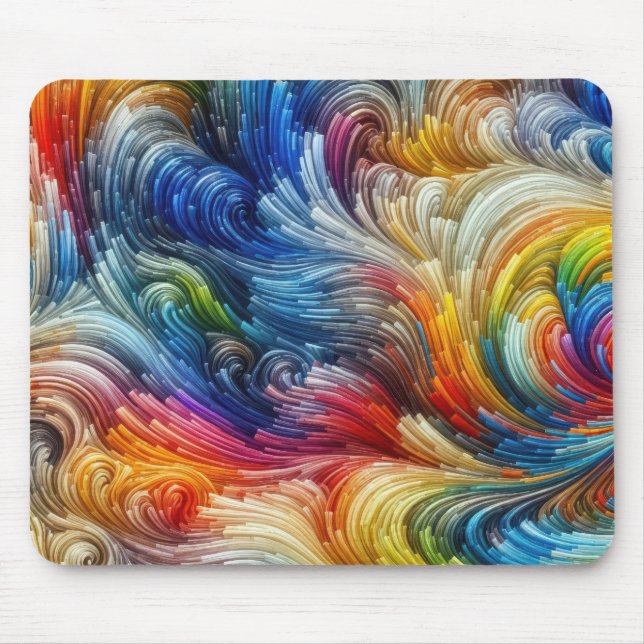 Contemporary Abstract Swirl Spectrum Mouse Mat (Front)