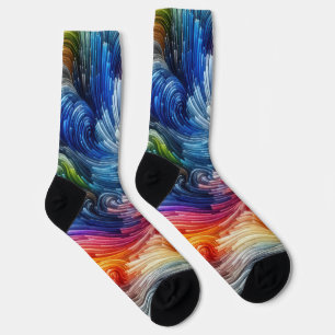 Contemporary Abstract Swirl Spectrum Socks
