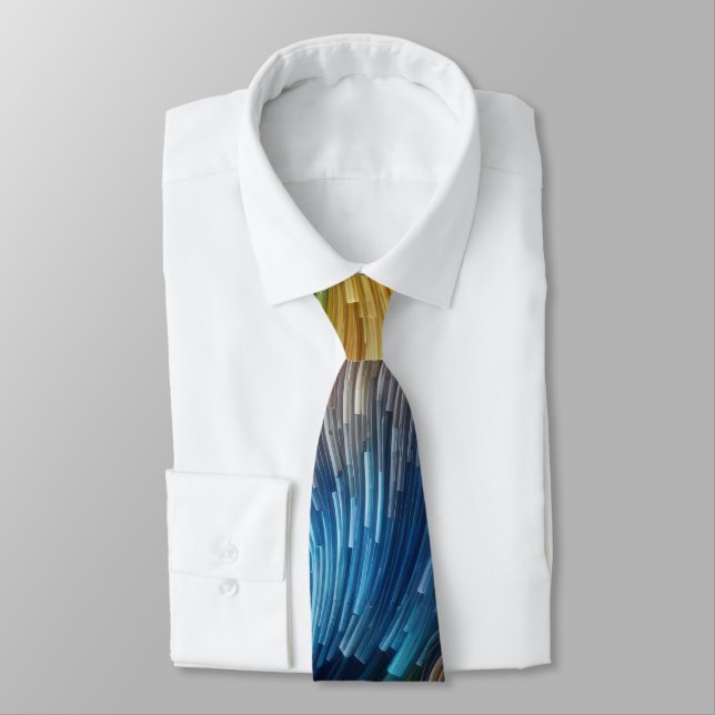 Contemporary Abstract Swirl Spectrum Tie (Tied)