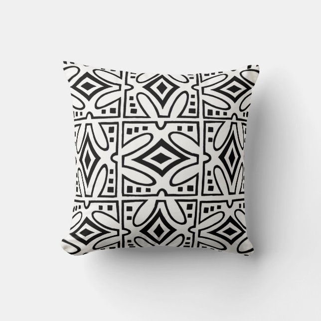 Contemporary Accent Pillow in a Black&White Print (Front)