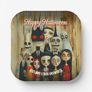 Contemporary Adult Halloween Party Paper Plate