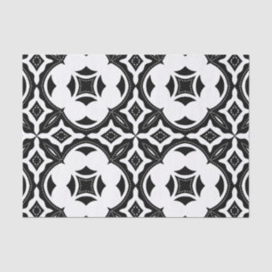 Contemporary Aesthetic Black and White Pattern Tissue Paper