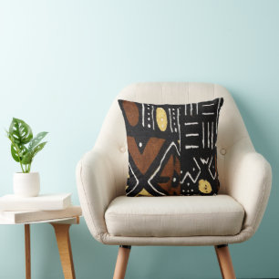 Contemporary African Mud Cloth Print Cushion