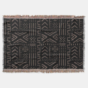 Contemporary African Mud Cloth Print Throw Blanket