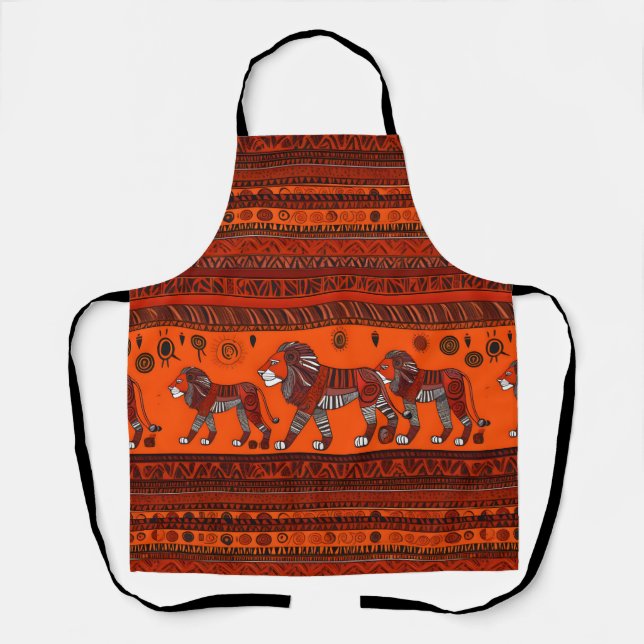 Contemporary African Stylish Lions Apron (Front)