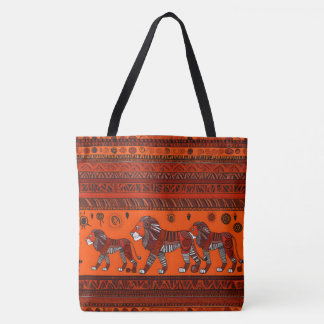 Contemporary African Stylish Lions Tote Bag