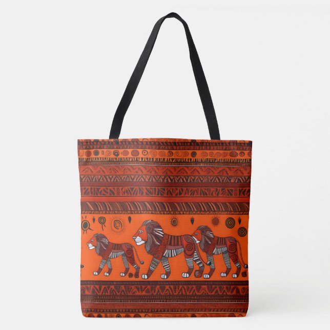 Contemporary African Stylish Lions  Tote Bag (Front)