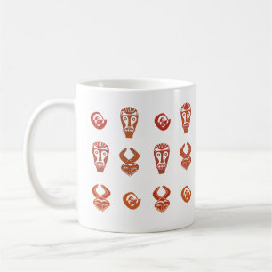Contemporary African tribal Abstract face art Coffee Mug