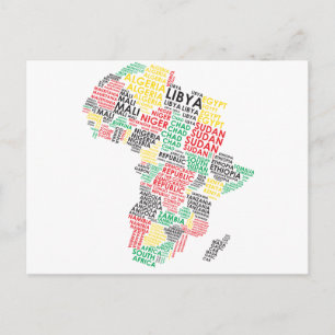 Contemporary African Word Map Postcard