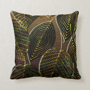 Contemporary Afrocentric Leaf Design Cushion