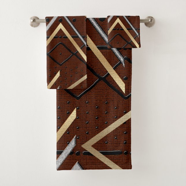 Contemporary Afrocentric Motif  Bath Towel Set (Insitu)