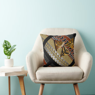Contemporary Afrocentric Motif Throw Pillow