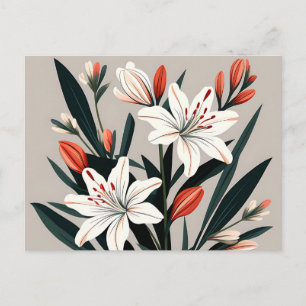 Contemporary Alstroemeria Flowers Postcard