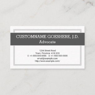 Contemporary and Trendy Advocate Business Card