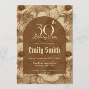 Contemporary Anemones Aesthetic Spring Birthday Invitation