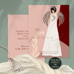 Contemporary Angel Joy Love Peace Christmas Holiday Card<br><div class="desc">Contemporary Angel Joy Love Peace Christmas Available digitally or printed. This contemporary design has a traditional holiday message to send this Christmas. The hand drawn Angel with a leafy garland in her hair is on three blocks of colour for a modern feel, dusty pink, cream and burgundy. The words Joy...</div>