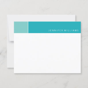Contemporary Aqua and Peacock Colour Blocks Invitation
